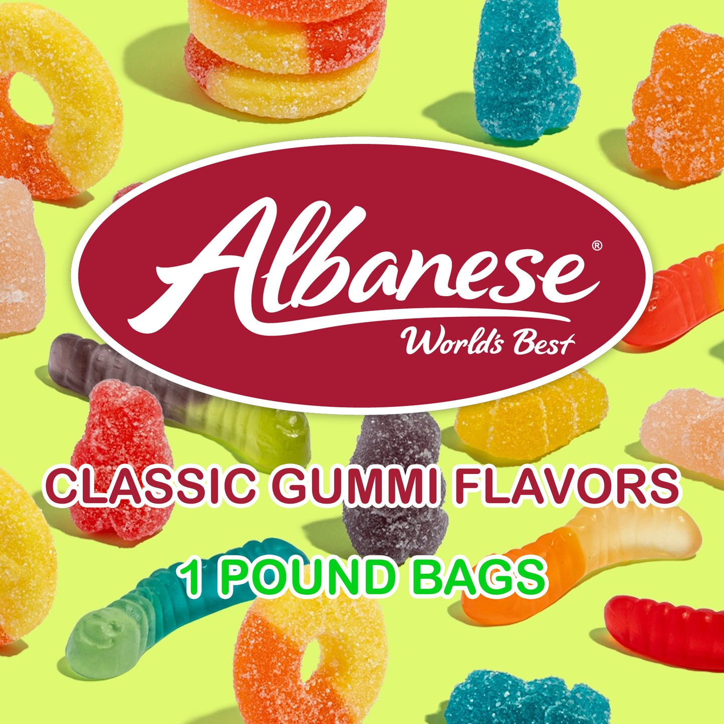 Albanese - 1 Pound Bag - Classic Gummi Flavors - Wholesale